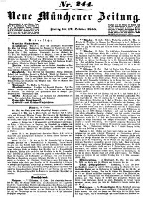 Neue Münchener Zeitung (Süddeutsche Presse) Freitag 12. Oktober 1855