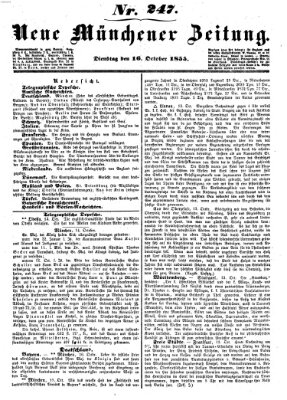 Neue Münchener Zeitung (Süddeutsche Presse) Dienstag 16. Oktober 1855