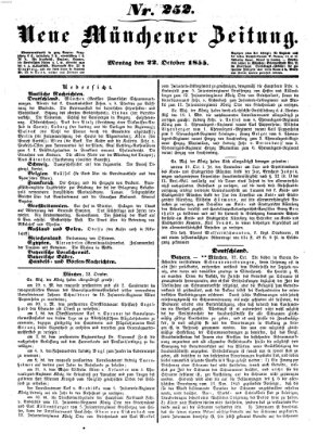 Neue Münchener Zeitung (Süddeutsche Presse) Montag 22. Oktober 1855