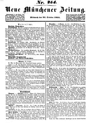 Neue Münchener Zeitung (Süddeutsche Presse) Mittwoch 24. Oktober 1855