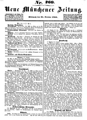 Neue Münchener Zeitung (Süddeutsche Presse) Mittwoch 31. Oktober 1855