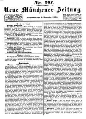 Neue Münchener Zeitung (Süddeutsche Presse) Donnerstag 1. November 1855