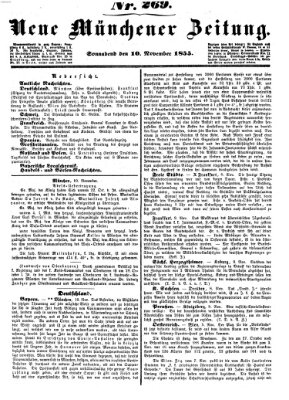 Neue Münchener Zeitung (Süddeutsche Presse) Samstag 10. November 1855