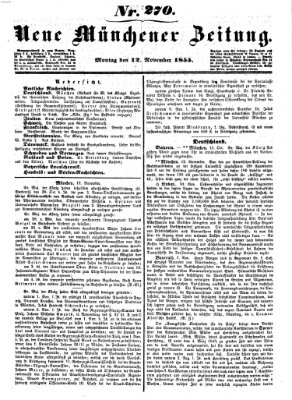 Neue Münchener Zeitung (Süddeutsche Presse) Montag 12. November 1855