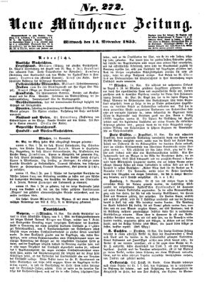 Neue Münchener Zeitung (Süddeutsche Presse) Mittwoch 14. November 1855