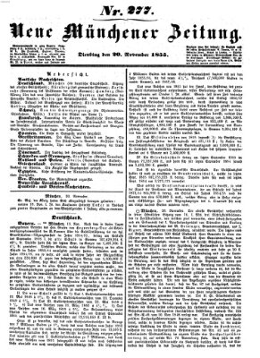 Neue Münchener Zeitung (Süddeutsche Presse) Dienstag 20. November 1855