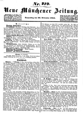 Neue Münchener Zeitung (Süddeutsche Presse) Donnerstag 22. November 1855