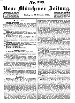 Neue Münchener Zeitung (Süddeutsche Presse) Dienstag 27. November 1855