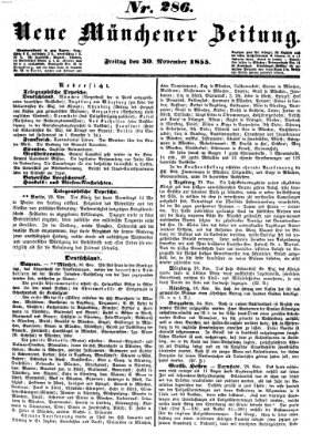 Neue Münchener Zeitung (Süddeutsche Presse) Freitag 30. November 1855