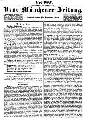 Neue Münchener Zeitung (Süddeutsche Presse) Donnerstag 13. Dezember 1855