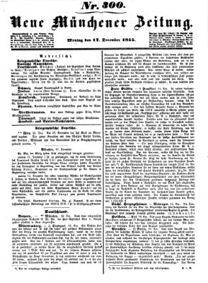 Neue Münchener Zeitung (Süddeutsche Presse) Montag 17. Dezember 1855