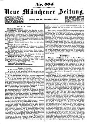 Neue Münchener Zeitung (Süddeutsche Presse) Freitag 21. Dezember 1855