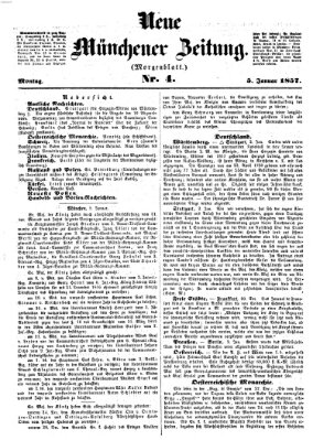 Neue Münchener Zeitung. Morgenblatt (Süddeutsche Presse) Montag 5. Januar 1857