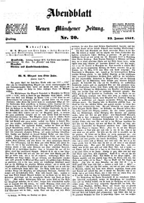 Neue Münchener Zeitung. Morgenblatt (Süddeutsche Presse) Freitag 23. Januar 1857