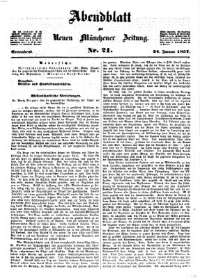 Neue Münchener Zeitung. Morgenblatt (Süddeutsche Presse) Samstag 24. Januar 1857