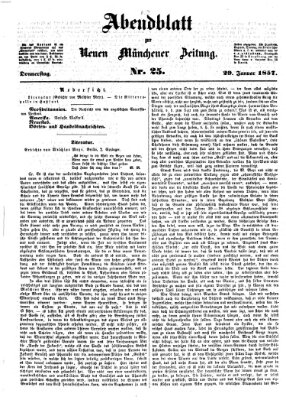 Neue Münchener Zeitung. Morgenblatt (Süddeutsche Presse) Donnerstag 29. Januar 1857