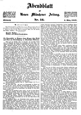 Neue Münchener Zeitung. Morgenblatt (Süddeutsche Presse) Mittwoch 4. März 1857