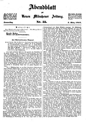 Neue Münchener Zeitung. Morgenblatt (Süddeutsche Presse) Donnerstag 5. März 1857