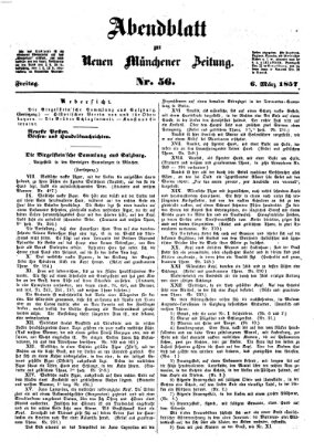 Neue Münchener Zeitung. Morgenblatt (Süddeutsche Presse) Freitag 6. März 1857