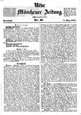 Neue Münchener Zeitung. Morgenblatt (Süddeutsche Presse) Samstag 7. März 1857