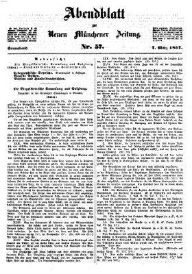 Neue Münchener Zeitung. Morgenblatt (Süddeutsche Presse) Samstag 7. März 1857