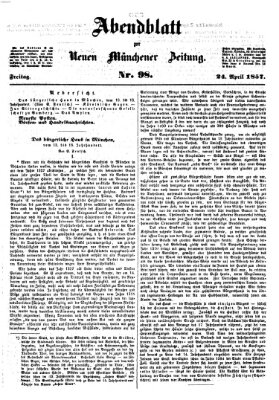 Neue Münchener Zeitung. Morgenblatt (Süddeutsche Presse) Freitag 24. April 1857