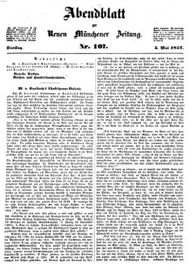 Neue Münchener Zeitung. Morgenblatt (Süddeutsche Presse) Dienstag 5. Mai 1857