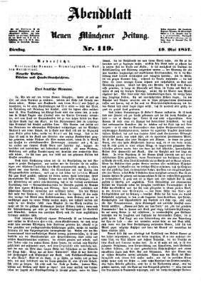 Neue Münchener Zeitung. Morgenblatt (Süddeutsche Presse) Dienstag 19. Mai 1857