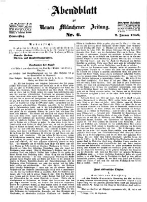 Neue Münchener Zeitung. Morgenblatt (Süddeutsche Presse) Donnerstag 7. Januar 1858