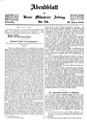 Neue Münchener Zeitung. Morgenblatt (Süddeutsche Presse) Donnerstag 28. Januar 1858