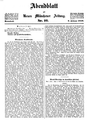 Neue Münchener Zeitung. Morgenblatt (Süddeutsche Presse) Samstag 6. Februar 1858