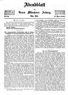 Neue Münchener Zeitung. Morgenblatt (Süddeutsche Presse) Freitag 9. April 1858