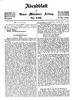 Neue Münchener Zeitung. Morgenblatt (Süddeutsche Presse) Samstag 8. Mai 1858