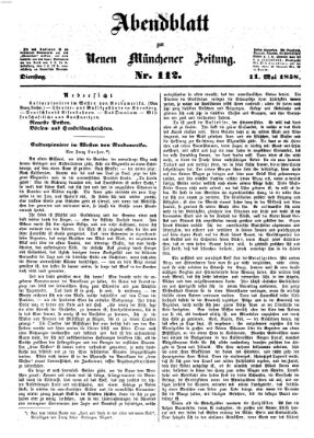 Neue Münchener Zeitung. Morgenblatt (Süddeutsche Presse) Dienstag 11. Mai 1858