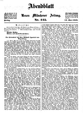 Neue Münchener Zeitung. Morgenblatt (Süddeutsche Presse) Freitag 14. Mai 1858