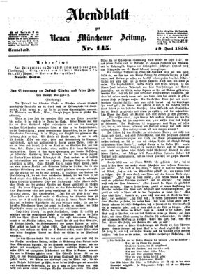 Neue Münchener Zeitung. Morgenblatt (Süddeutsche Presse) Samstag 19. Juni 1858