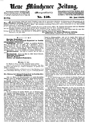 Neue Münchener Zeitung. Morgenblatt (Süddeutsche Presse) Freitag 25. Juni 1858