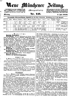 Neue Münchener Zeitung. Morgenblatt (Süddeutsche Presse) Montag 4. Juli 1859