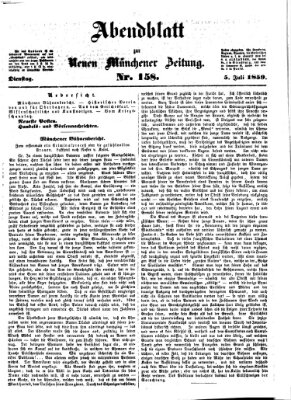 Neue Münchener Zeitung. Morgenblatt (Süddeutsche Presse) Dienstag 5. Juli 1859