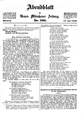 Neue Münchener Zeitung. Morgenblatt (Süddeutsche Presse) Mittwoch 13. Juli 1859