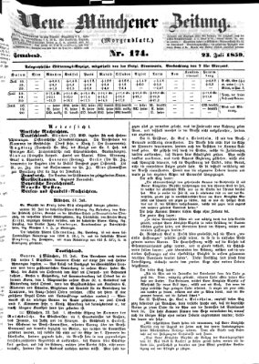 Neue Münchener Zeitung. Morgenblatt (Süddeutsche Presse) Samstag 23. Juli 1859