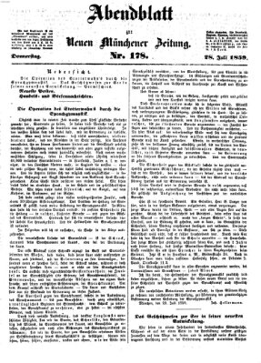 Neue Münchener Zeitung. Morgenblatt (Süddeutsche Presse) Donnerstag 28. Juli 1859