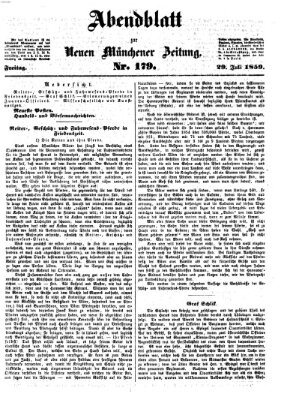 Neue Münchener Zeitung. Morgenblatt (Süddeutsche Presse) Freitag 29. Juli 1859