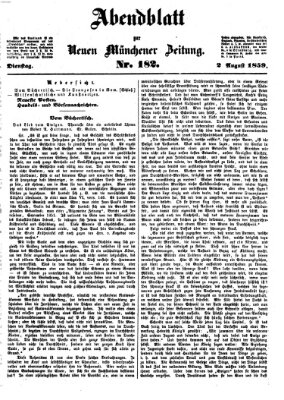 Neue Münchener Zeitung. Morgenblatt (Süddeutsche Presse) Dienstag 2. August 1859