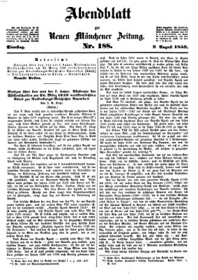 Neue Münchener Zeitung. Morgenblatt (Süddeutsche Presse) Dienstag 9. August 1859