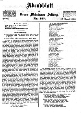 Neue Münchener Zeitung. Morgenblatt (Süddeutsche Presse) Freitag 19. August 1859