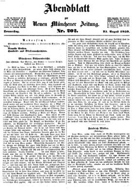 Neue Münchener Zeitung. Morgenblatt (Süddeutsche Presse) Donnerstag 25. August 1859