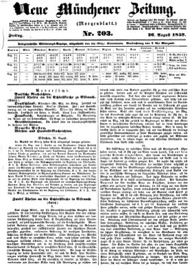 Neue Münchener Zeitung. Morgenblatt (Süddeutsche Presse) Freitag 26. August 1859