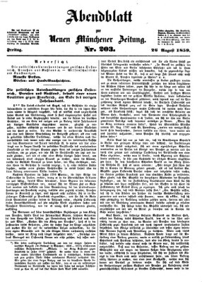 Neue Münchener Zeitung. Morgenblatt (Süddeutsche Presse) Freitag 26. August 1859