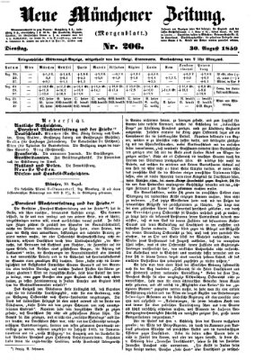 Neue Münchener Zeitung. Morgenblatt (Süddeutsche Presse) Dienstag 30. August 1859